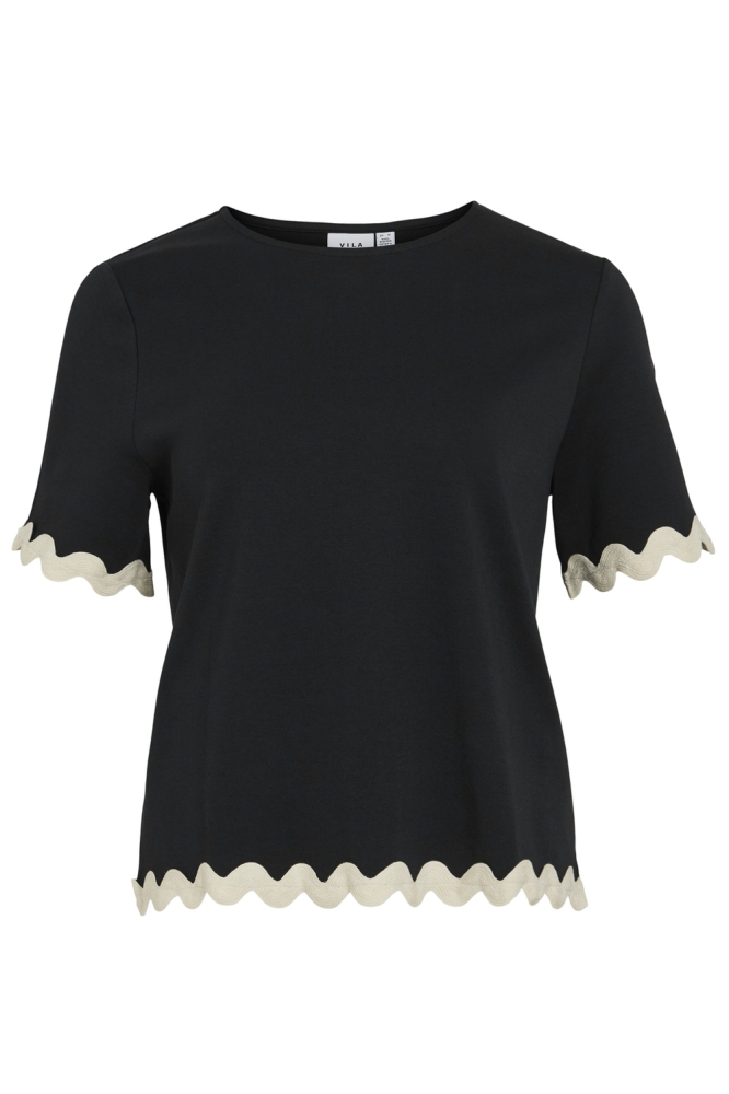 VICALISA O-NECK 2/4 TOP 14106763 BLACK BEAUTY/BIRCH